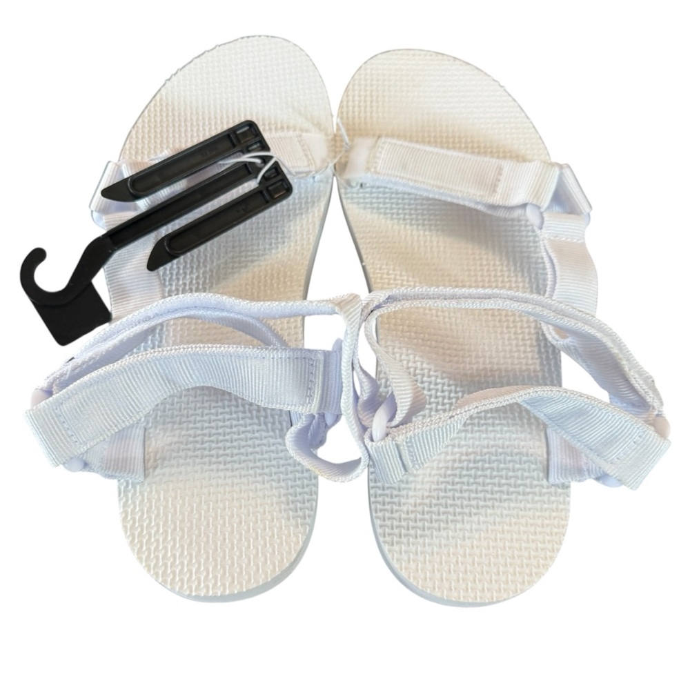 Jambu JBU Womens Aruba Textured Flatform Sandals White Size 9 - Picture 2 of 6
